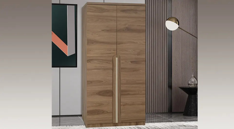 Asel Ceviz Çift Kapaklı Dolap