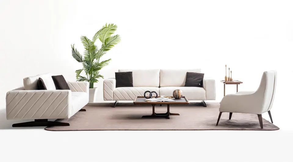 Lucid Krem Modern Koltuk Takımı