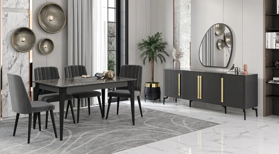 Çatalca Antrasit Yemek Odası Takımı 